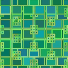 Green Abstract Geometric Play Mat (square) by Ket1n9