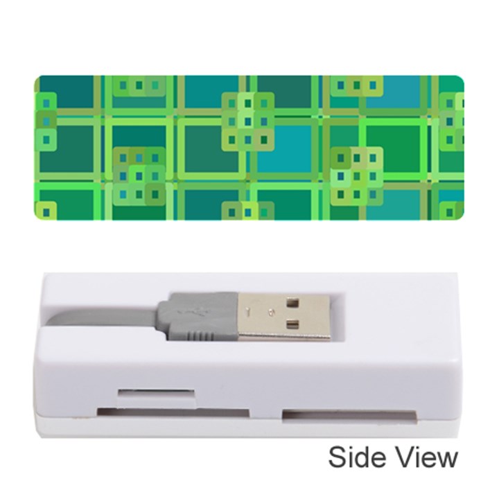 Green Abstract Geometric Memory Card Reader (Stick)