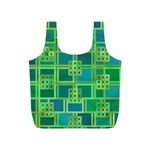 Green Abstract Geometric Full Print Recycle Bag (S) Front