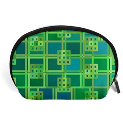 Green Abstract Geometric Accessory Pouch (large) by Ket1n9