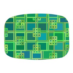 Green Abstract Geometric Mini Square Pill Box by Ket1n9