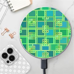 Green Abstract Geometric Wireless Fast Charger(white) by Ket1n9