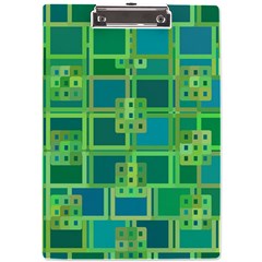 Green Abstract Geometric A4 Acrylic Clipboard by Ket1n9