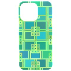 Green Abstract Geometric Iphone 15 Pro Max Black Uv Print Pc Hardshell Case by Ket1n9