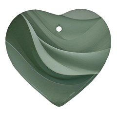 Silky Sage Abstract Elegant Print Design Ornament (heart) by dflcprintsclothing