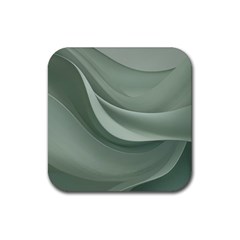 Silky Sage Abstract Elegant Print Design Rubber Coaster (square) by dflcprintsclothing