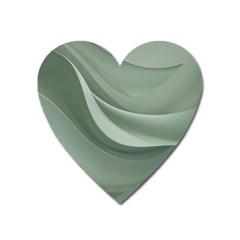 Silky Sage Abstract Elegant Print Design Heart Magnet by dflcprintsclothing