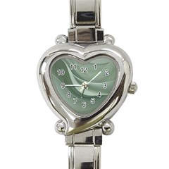 Silky Sage Abstract Elegant Print Design Heart Italian Charm Watch by dflcprintsclothing