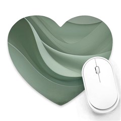 Silky Sage Abstract Elegant Print Design Heart Mousepad by dflcprintsclothing