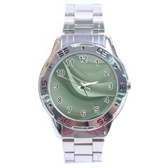 Silky Sage Abstract Elegant Print Design Stainless Steel Analogue Watch