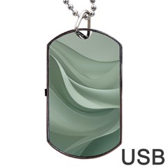 Silky Sage Abstract Elegant Print Design Dog Tag Usb Flash (two Sides) by dflcprintsclothing