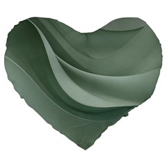 Silky Sage Abstract Elegant Print Design Large 19  Premium Flano Heart Shape Cushions by dflcprintsclothing