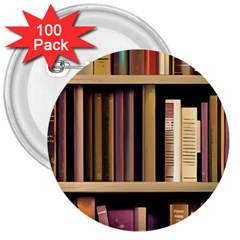 Books Bookshelves Office Fantasy Background Artwork Book Cover Apothecary Book Nook Literature Libra 3  Buttons (100 Pack)  by Posterlux