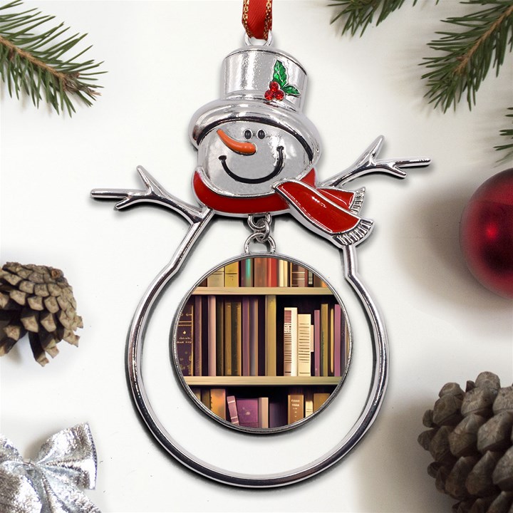 Books Bookshelves Office Fantasy Background Artwork Book Cover Apothecary Book Nook Literature Libra Metal Snowman Ornament