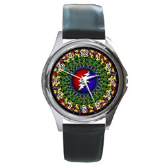 Grateful Dead Bear Pattern Round Metal Watch by Maspions