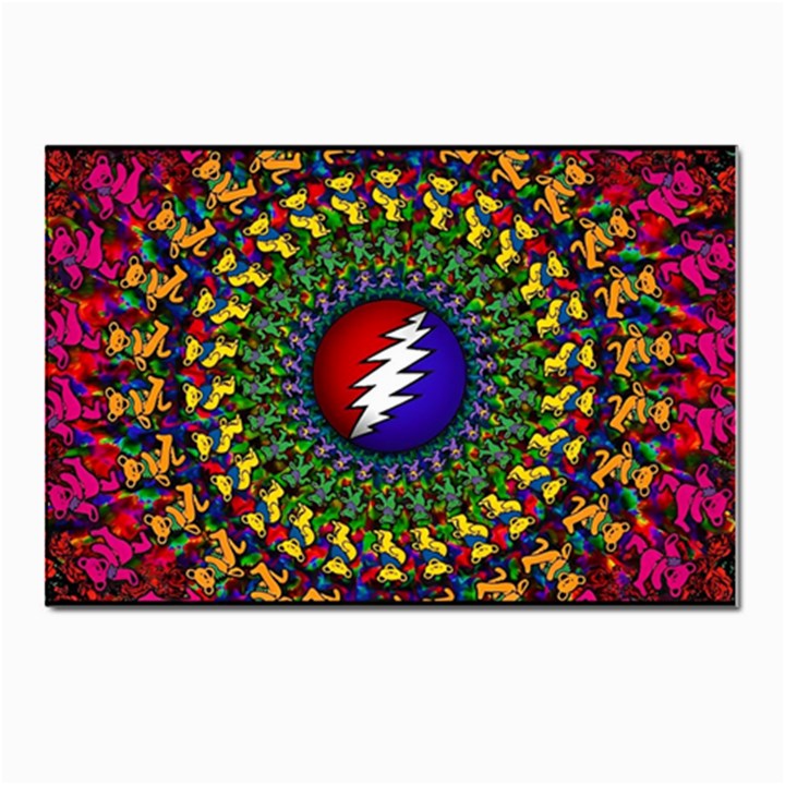 Grateful Dead Bear Pattern Postcard 4 x 6  (Pkg of 10)