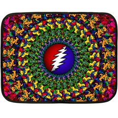 Grateful Dead Bear Pattern Two Sides Fleece Blanket (mini)