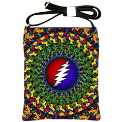 Grateful Dead Bear Pattern Shoulder Sling Bag