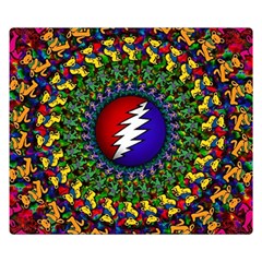 Grateful Dead Bear Pattern Two Sides Premium Plush Fleece Blanket (kids Size)