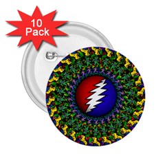 Grateful Dead Bear Pattern 2 25  Buttons (10 Pack)  by Maspions