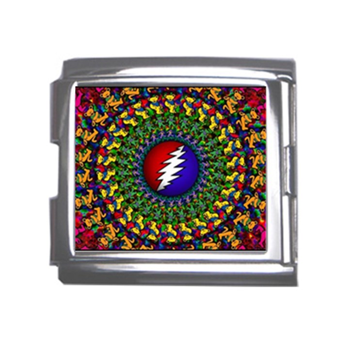 Grateful Dead Bear Pattern Mega Link Italian Charm (18mm)