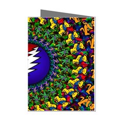 Grateful Dead Bear Pattern Mini Greeting Cards (pkg Of 8) by Maspions