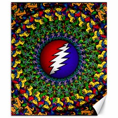 Grateful Dead Bear Pattern Canvas 8  X 10 