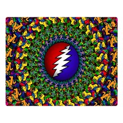 Grateful Dead Bear Pattern Premium Plush Fleece Blanket (large)