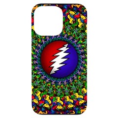 Grateful Dead Bear Pattern Iphone 14 Pro Max Black Uv Print Case by Maspions