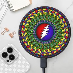 Grateful Dead Bear Pattern Wireless Fast Charger(black)