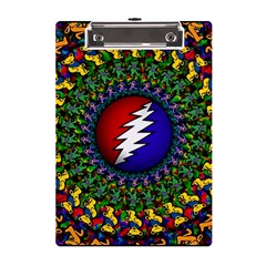 Grateful Dead Bear Pattern A5 Acrylic Clipboard by Maspions