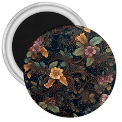 Floral Seamless Pattern Decorative 3  Magnets by Paksenen