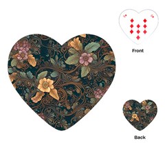 Floral Seamless Pattern Decorative Playing Cards Single Design (heart)