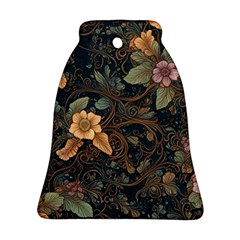 Floral Seamless Pattern Decorative Bell Ornament (two Sides)