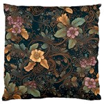 Floral Seamless Pattern Decorative Standard Premium Plush Fleece Cushion Case (One Side) Front