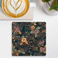 Floral Seamless Pattern Decorative Uv Print Square Tile Coaster  by Paksenen