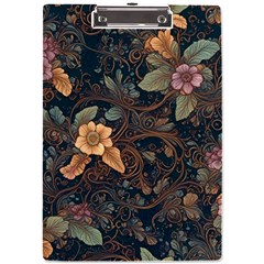 Floral Seamless Pattern Decorative A4 Acrylic Clipboard by Paksenen