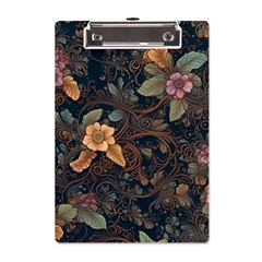 Floral Seamless Pattern Decorative A5 Acrylic Clipboard by Paksenen