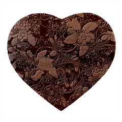 Floral Seamless Pattern Decorative Heart Wood Jewelry Box by Paksenen