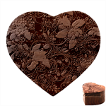 Floral Seamless Pattern Decorative Heart Wood Jewelry Box Front