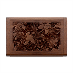 Floral Seamless Pattern Decorative Wood Oval USB Flash Drive Box