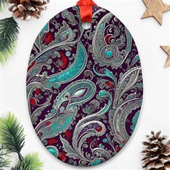 Seamless Pattern Paisley Decorative Ornament (oval)