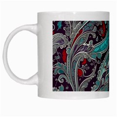 Seamless Pattern Paisley Decorative White Mug by Paksenen