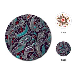 Seamless Pattern Paisley Decorative Playing Cards Single Design (round)