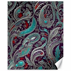 Seamless Pattern Paisley Decorative Canvas 11  X 14  by Paksenen