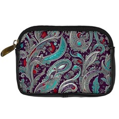 Seamless Pattern Paisley Decorative Digital Camera Leather Case by Paksenen