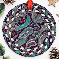 Seamless Pattern Paisley Decorative Ornament (round Filigree)