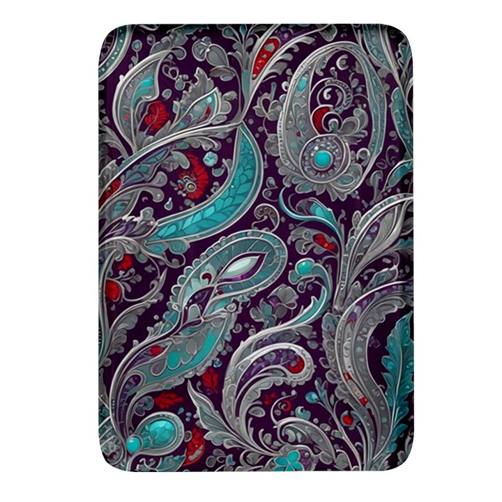 Seamless Pattern Paisley Decorative Rectangular Glass Fridge Magnet (4 pack)