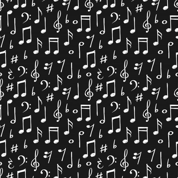 Chalk Music Notes Signs Seamless Pattern Play Mat (Rectangle)