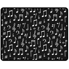 Chalk Music Notes Signs Seamless Pattern Two Sides Fleece Blanket (medium) by Ravend